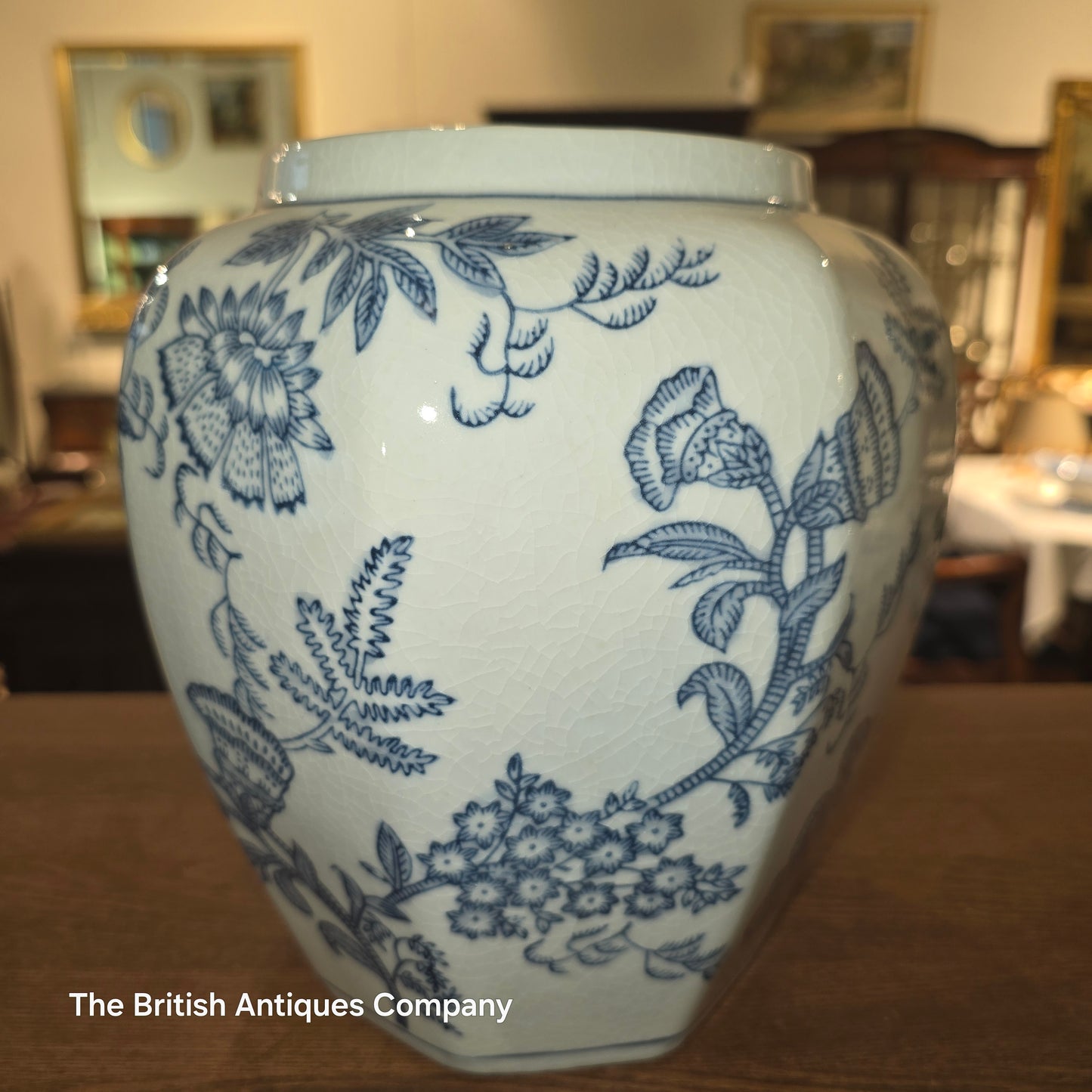 Chinoiserie Blue and White Porcelain Flora Vase