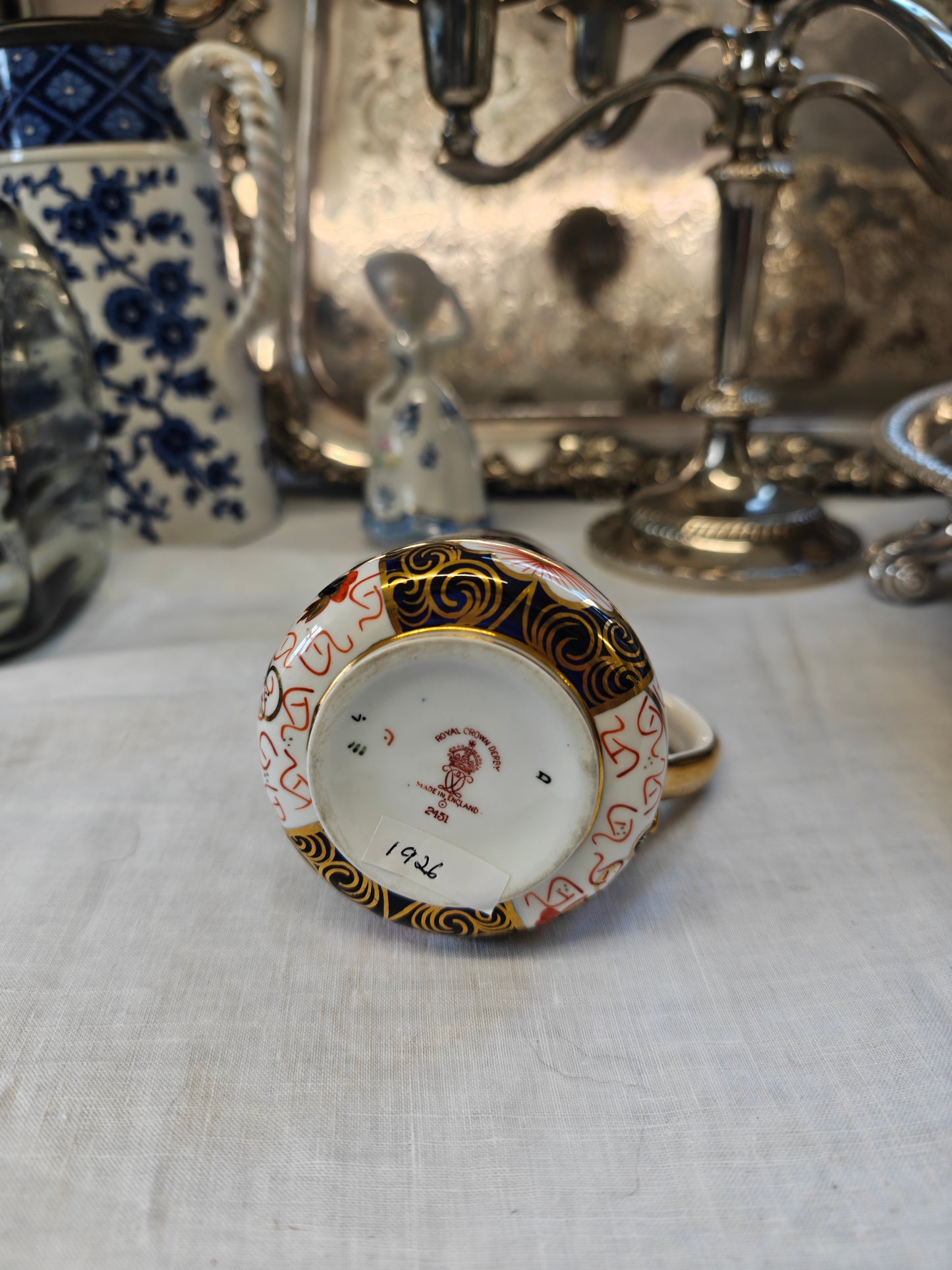 1926 Royal Crown Derby hand painted imari milk jug