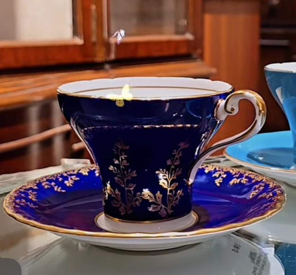 Ansley Royal blue fine bone china  tea set