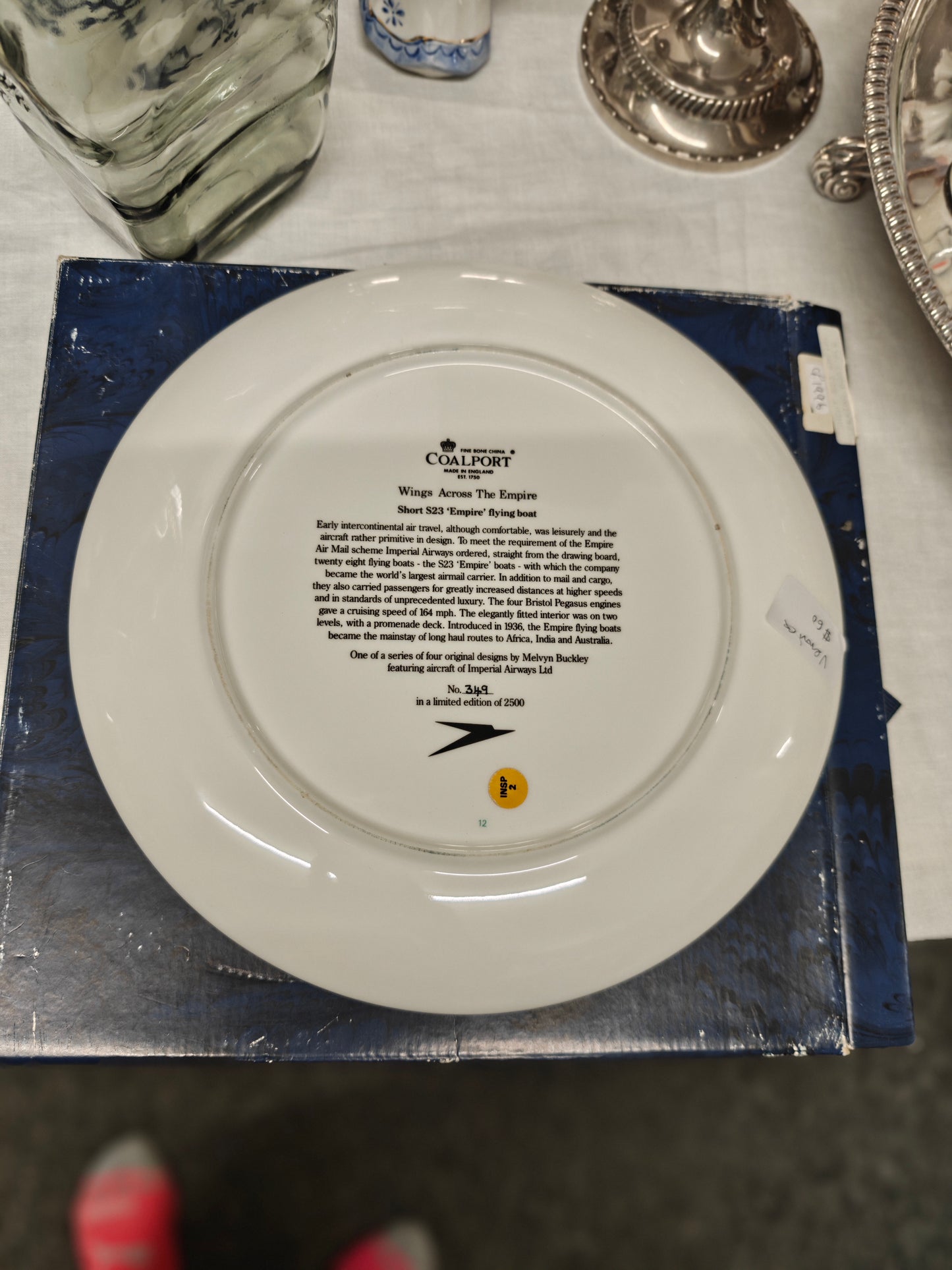 Coalport limited edition Imperial Airways Plate by Melvyn Buckley