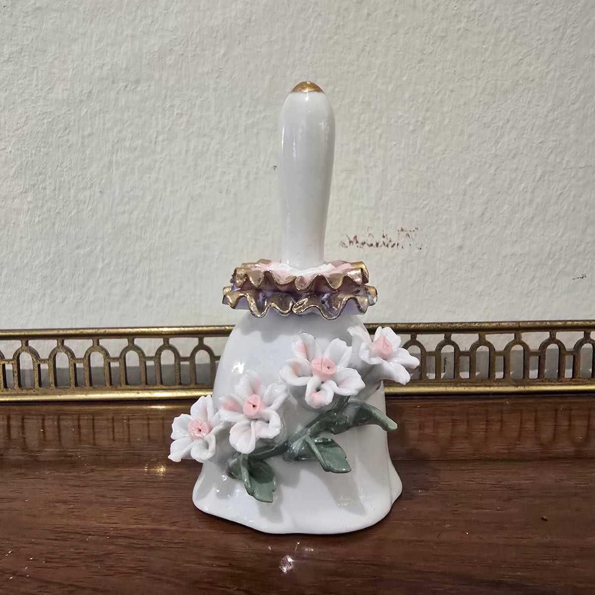 Floral Porcelain Bell - Hand Formed