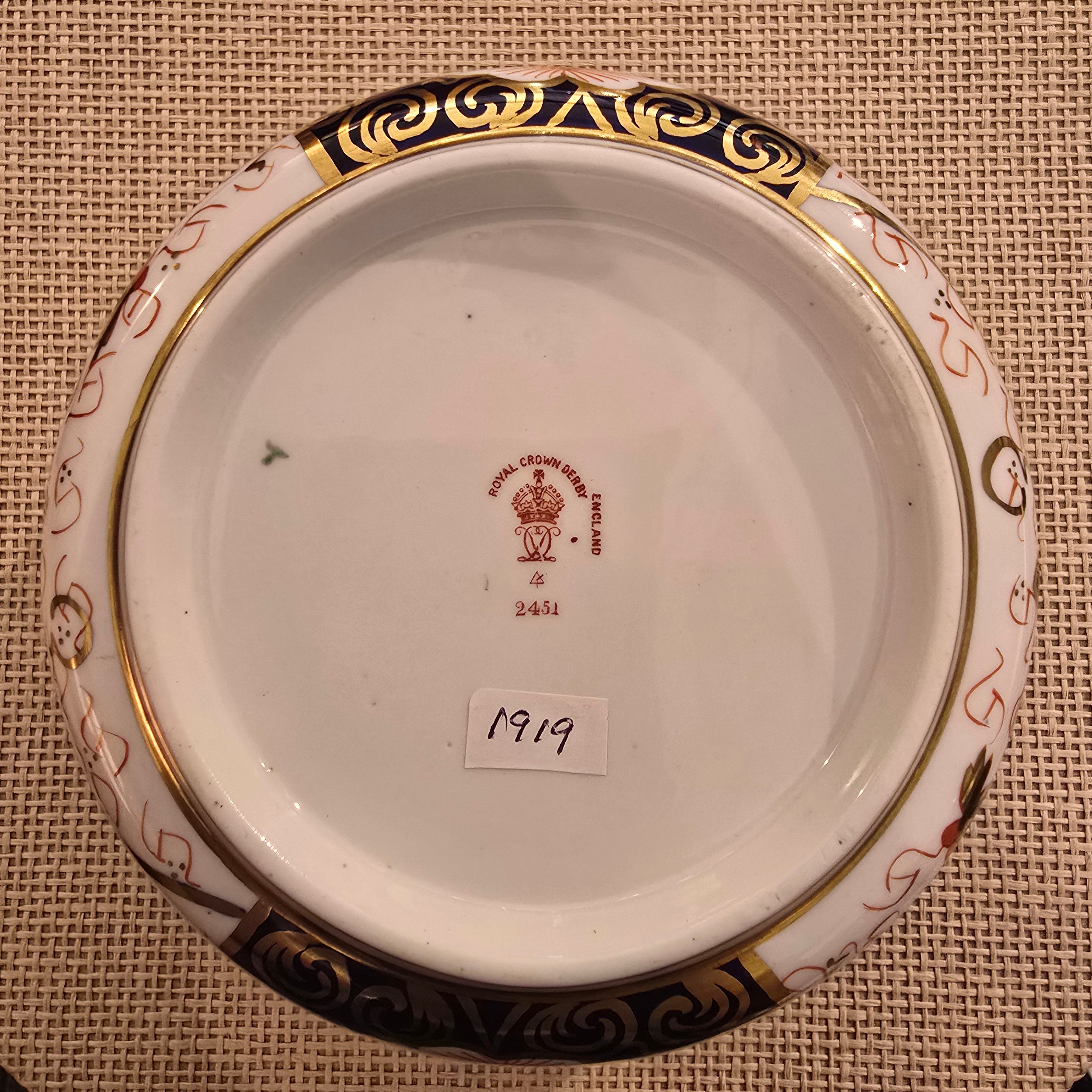 Antique Royal Crown Derby Imari Style Bowl c. 1919