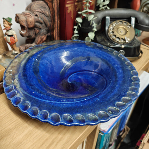 Amazing big studio pottery fruit bowl - signed