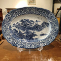Vintage Swinnertons Olde Alton Ware Blue & White Oval Serving Platter