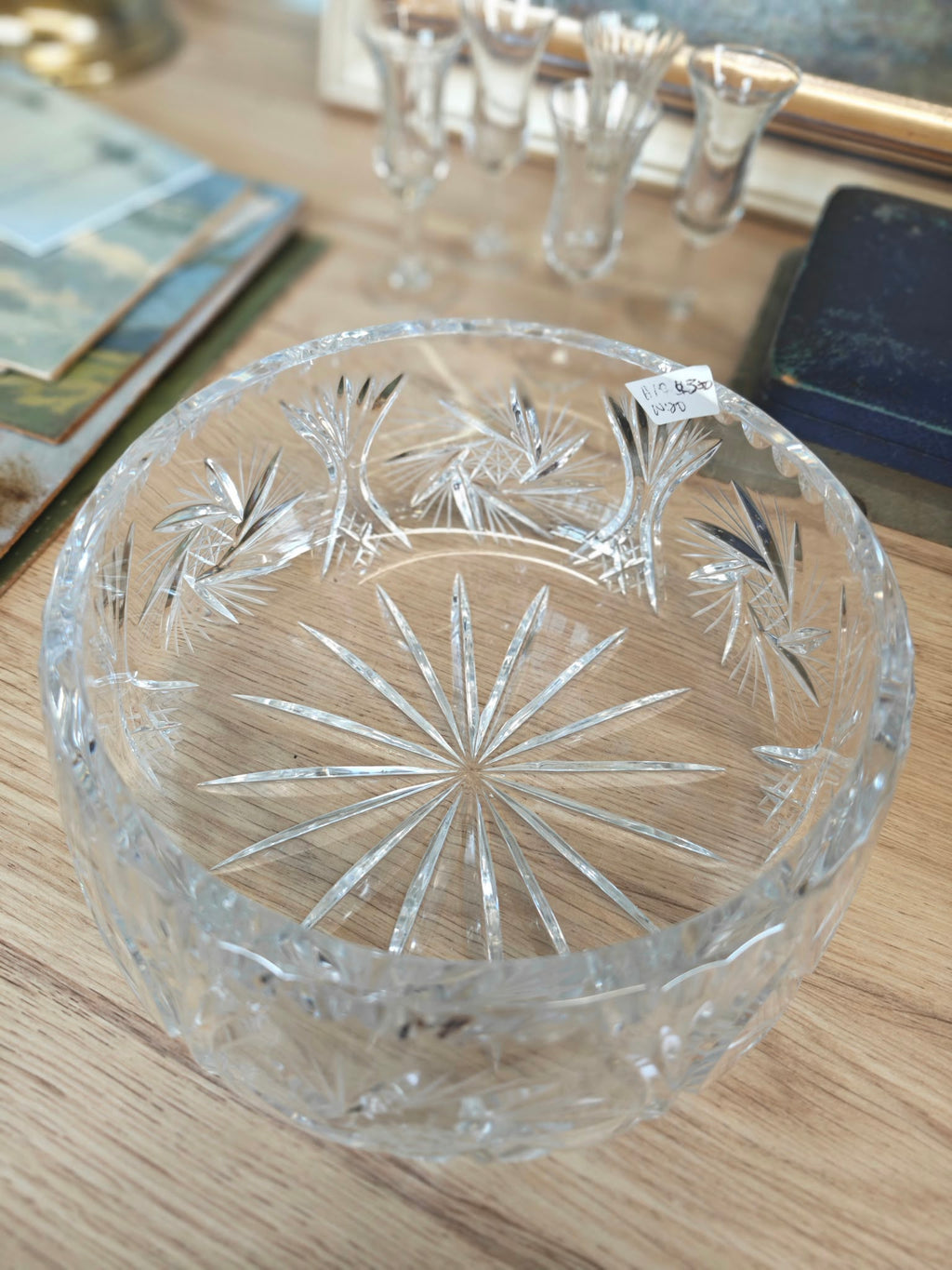 Bohemian&nbsp; Cut Crystal bowl in the popular Pinwheel &amp; Starburst pattern.