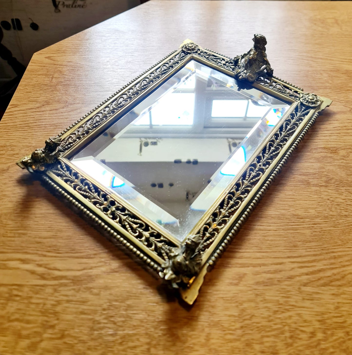 Antique Heavy cast iron  mirror
