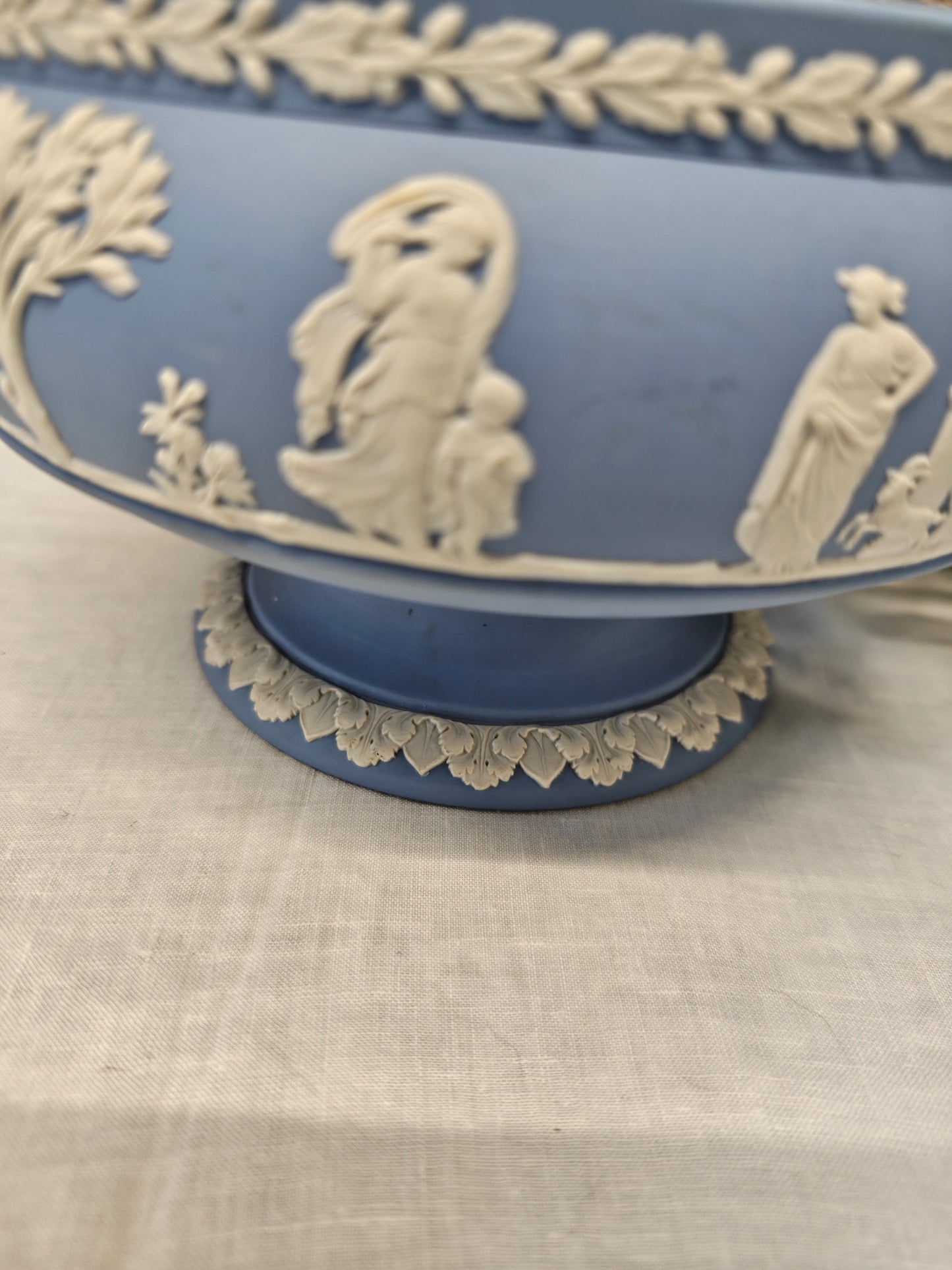 Wedgwood Jasperware pedestal bowl - sky blue