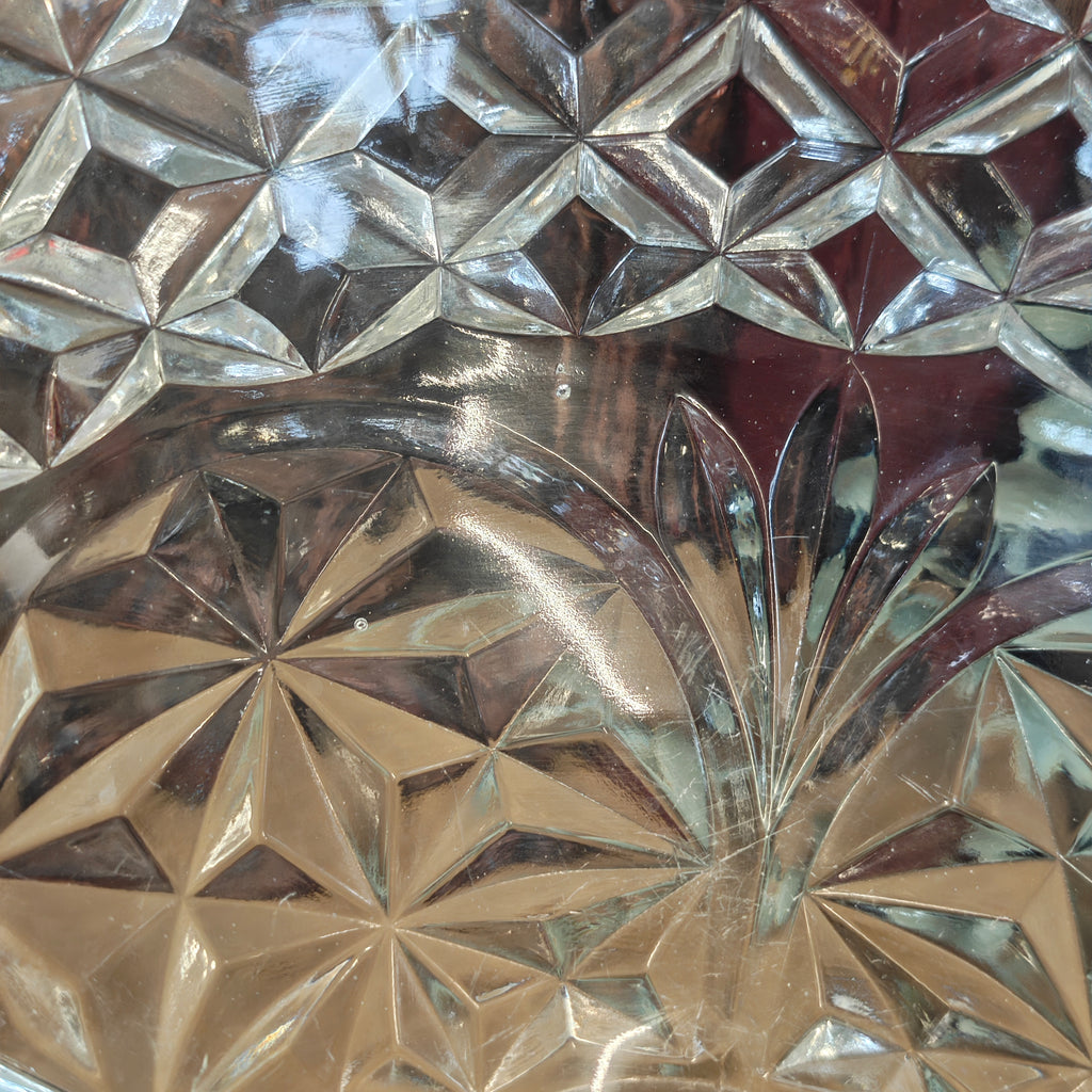 Vintage Pressed Glass Compote or Punch Bowl with a Trophy - 30 x 19 cm
