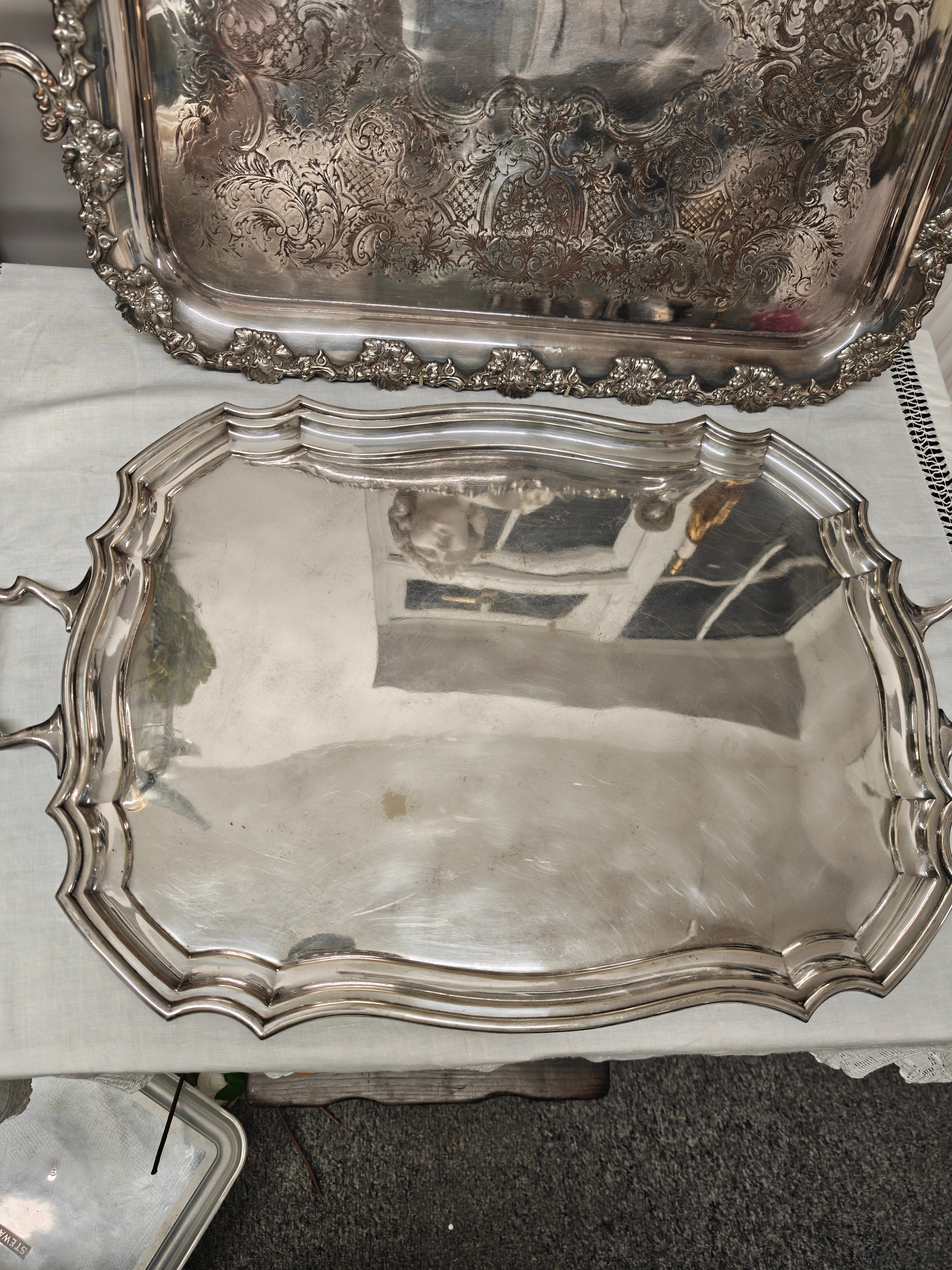 WALKER & HALL ENGLISH PRINCE's SILVER  PLATED TWO-HANDLED TEA TRAY