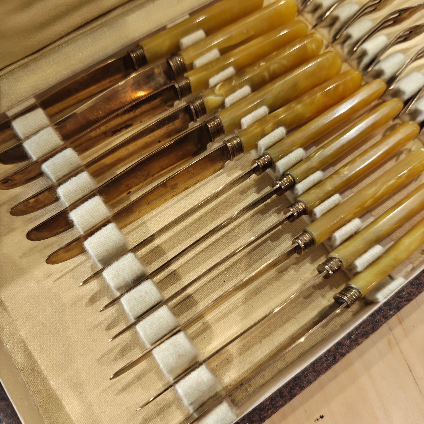 Amazing antique french desert fork and knife for 12 setting