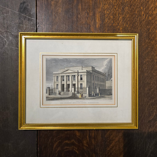 Hand-Coloured Antiquarian Print of "The Friends Meeting-House, Manchester"