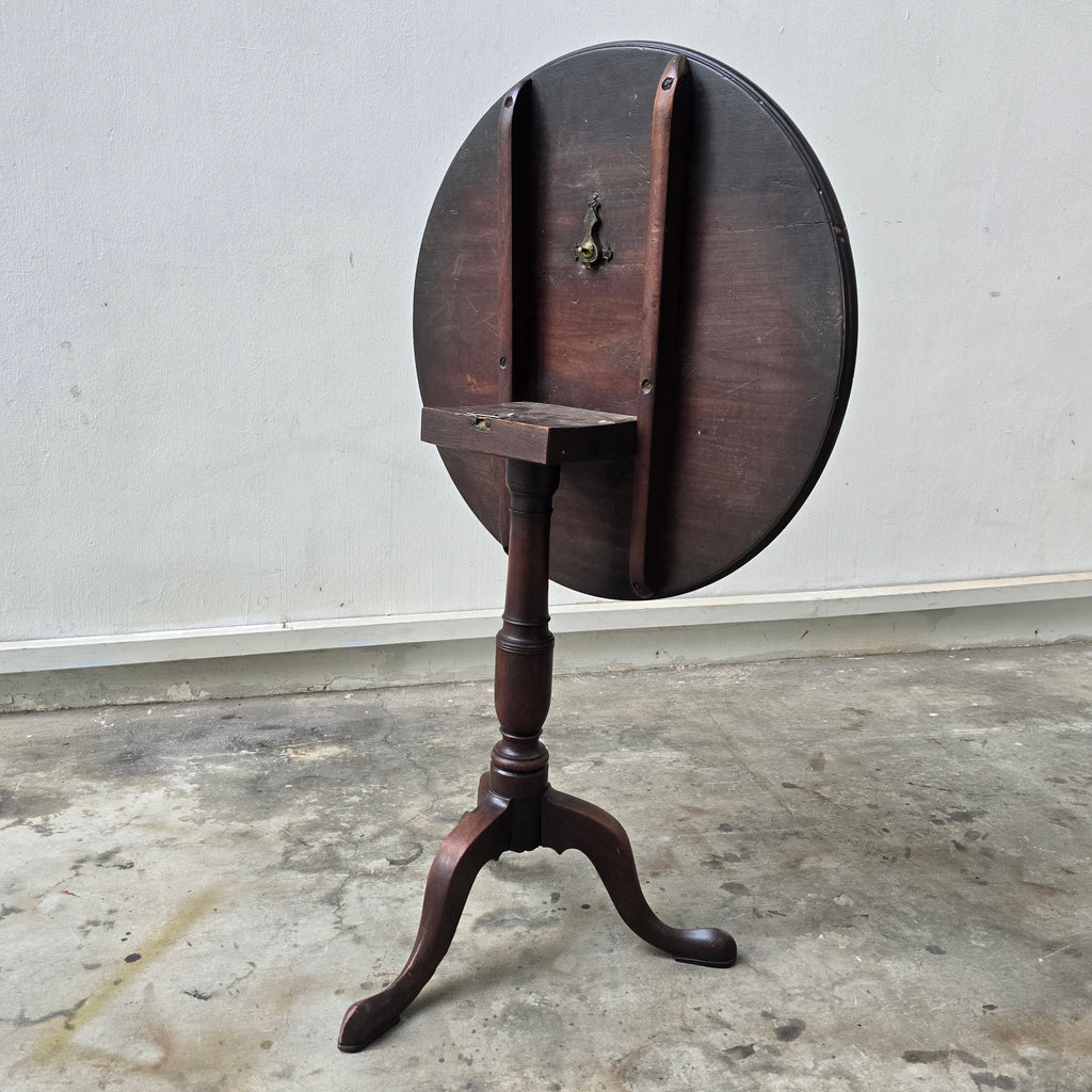 Antique Mahogany Tilt Top Table, Georgian Tripod Side Table