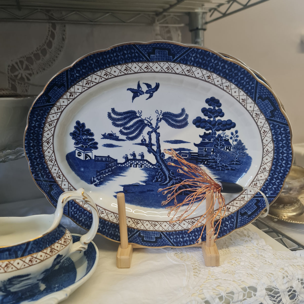 Real Old booth blue willow Dinner series