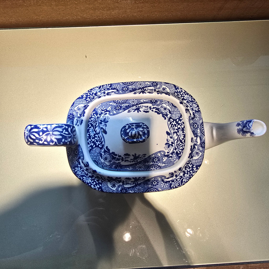 Vintage Spode Blue Italian Teapot, Circa 1950s