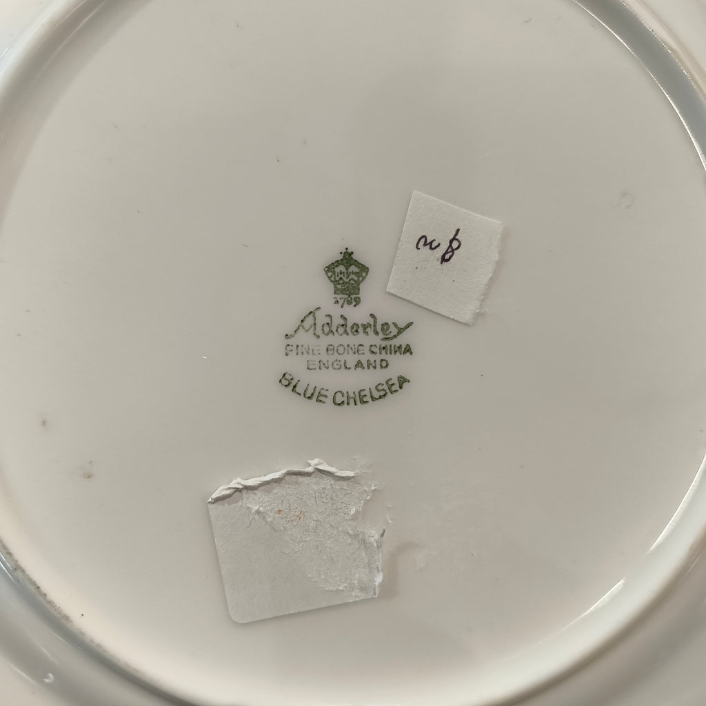 Vintage Adderley Fine Bone China "Blue Chelsea" 20cm Breakfast Plate - Made in England