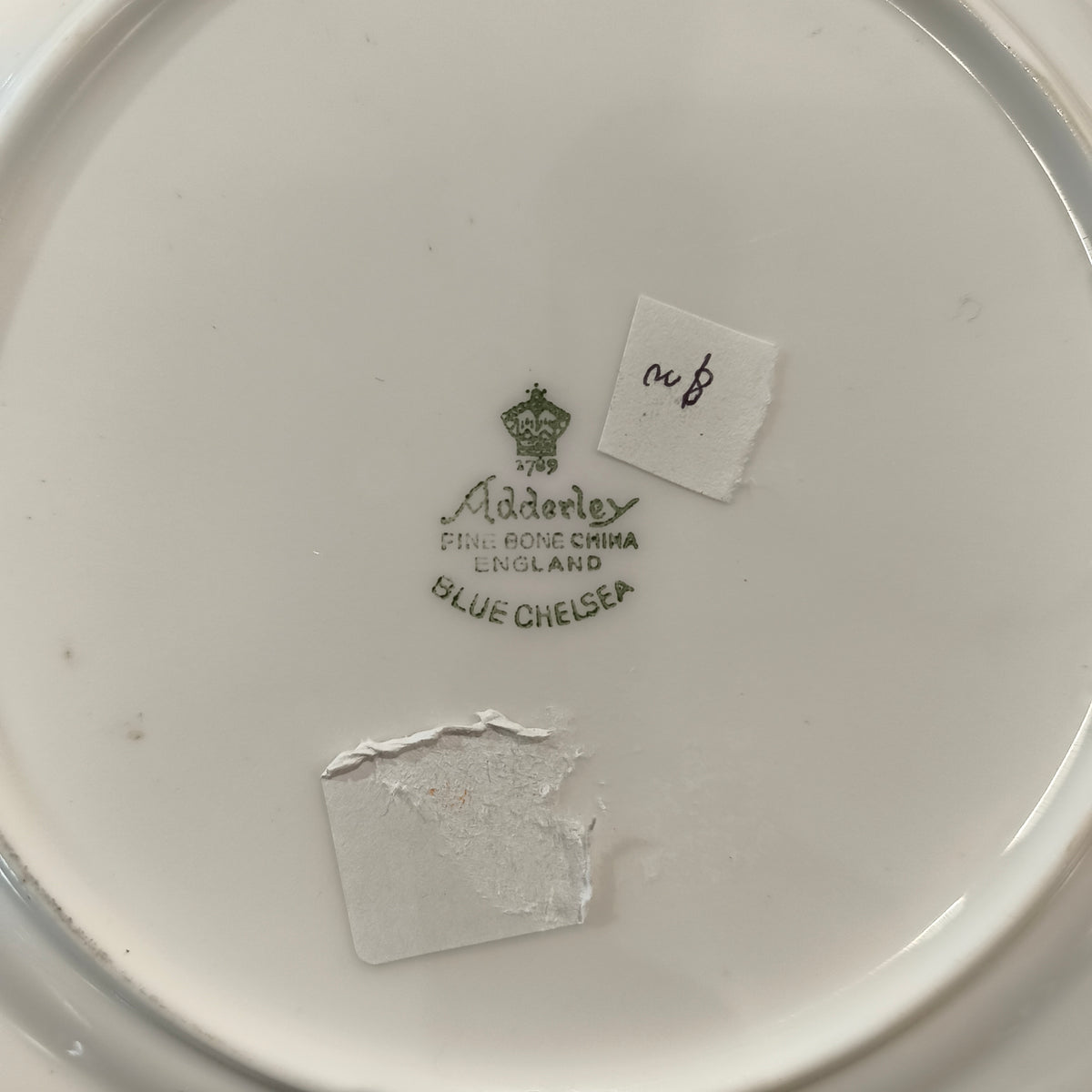 Vintage Adderley Fine Bone China "Blue Chelsea" 20cm Breakfast Plate - Made in England