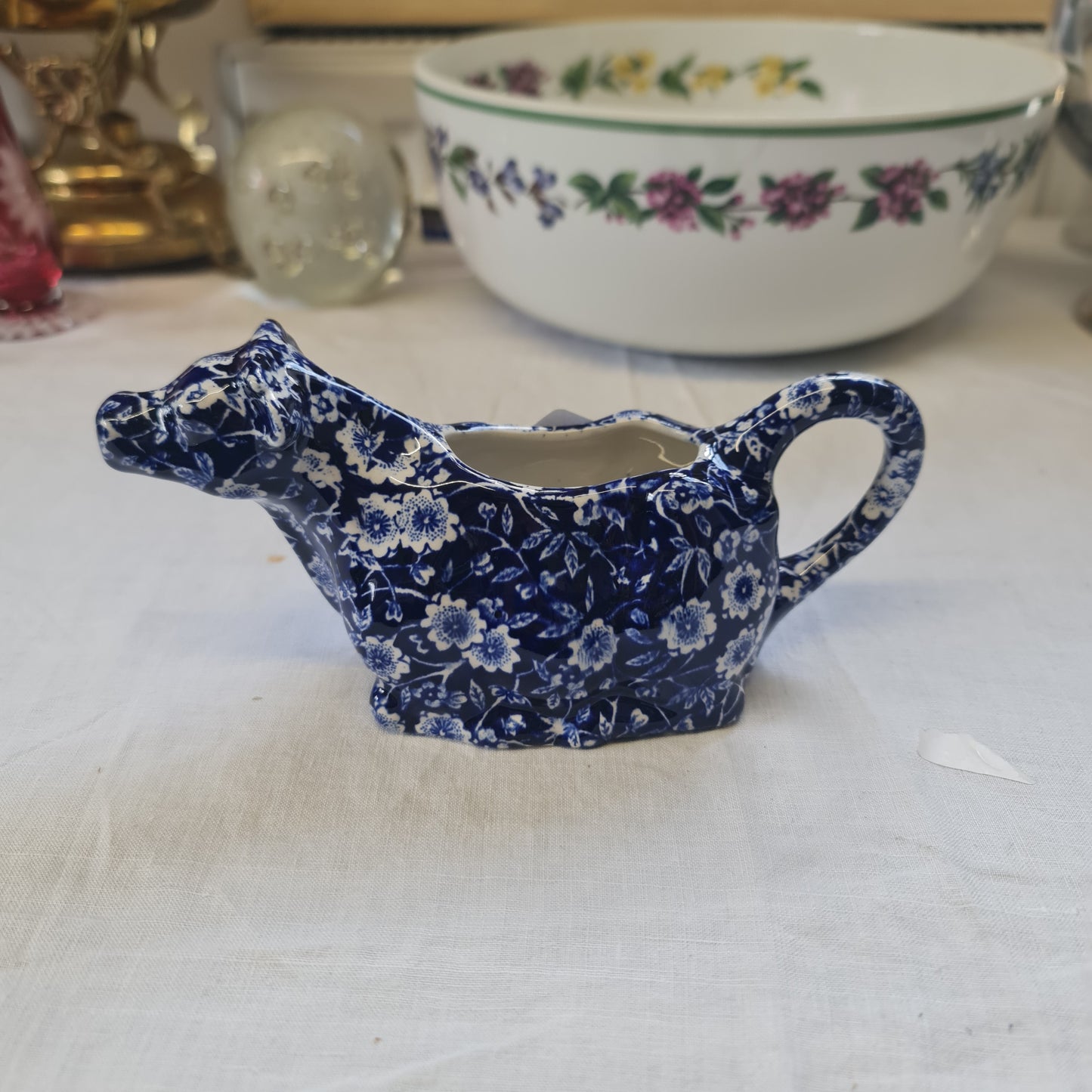 Rare Calico Burleigh Staffordshire Cow Creamer- Milk Jug c1950