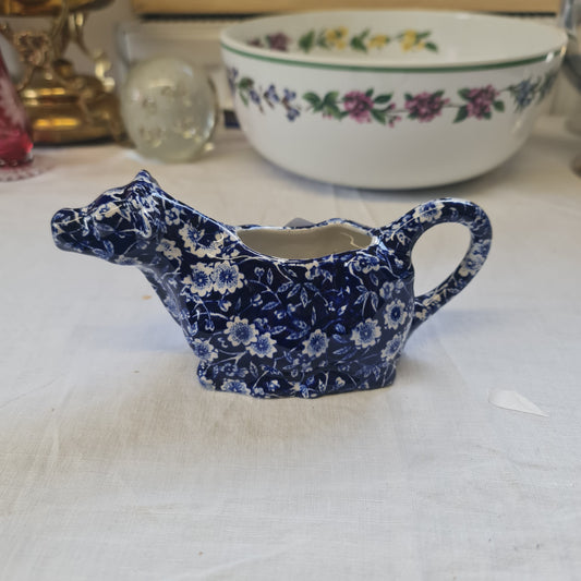 Rare Calico Burleigh Staffordshire Cow Creamer- Milk Jug c1950