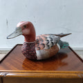 Vintage Hand Carved and Painted Wooden Wigeon Duck Sculpture