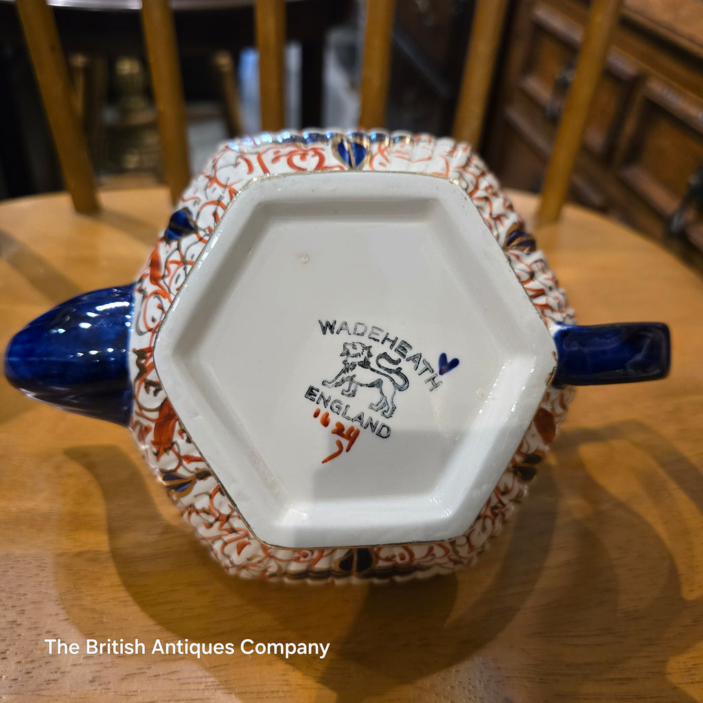 Wade Heath & Co. Imari Palette Hexagonal Teapot, Circa 1930s