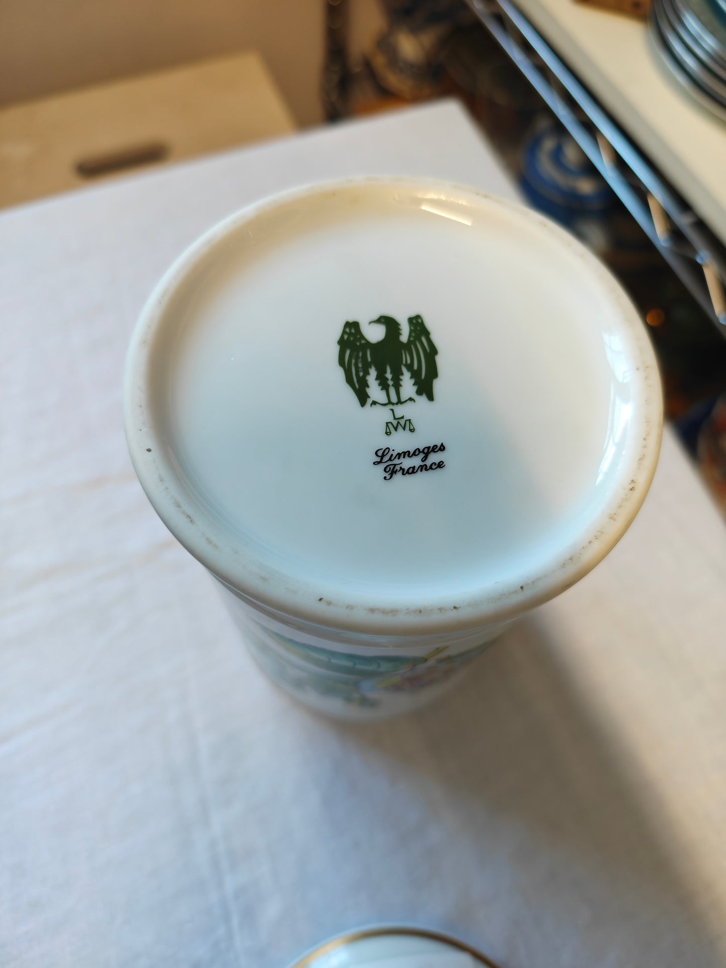 Limoges Porcelain Botanical Apothecary Jars Set Of 2