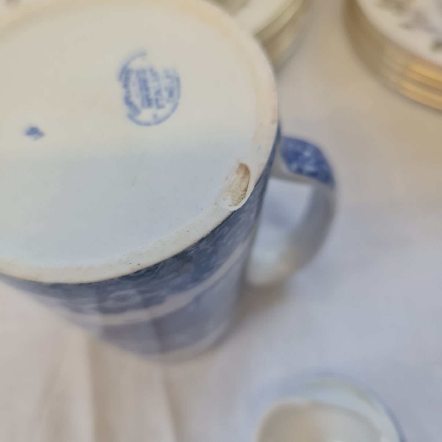 Vintage Copeland Blue Italian Coffee Pot / Water Jug - Minor Chip on base