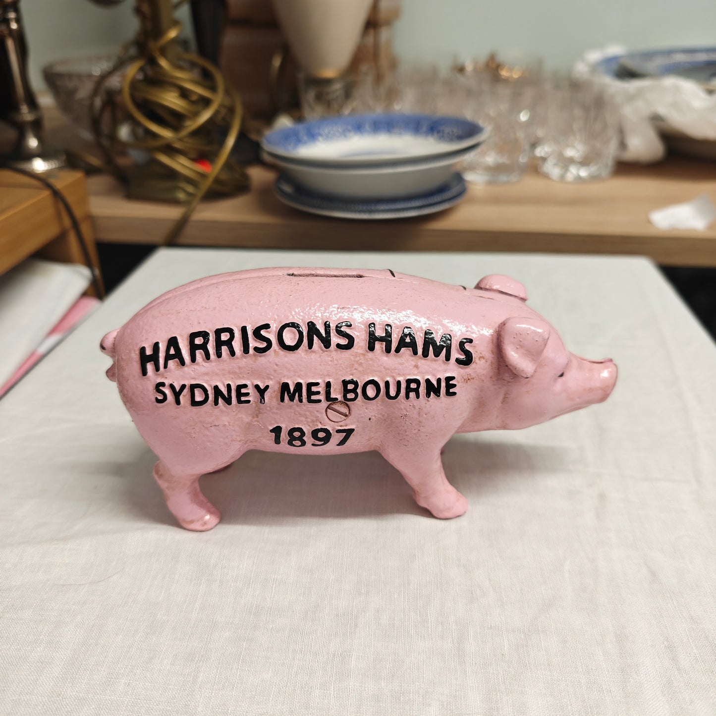 Late 19th century cast iron piggy bank