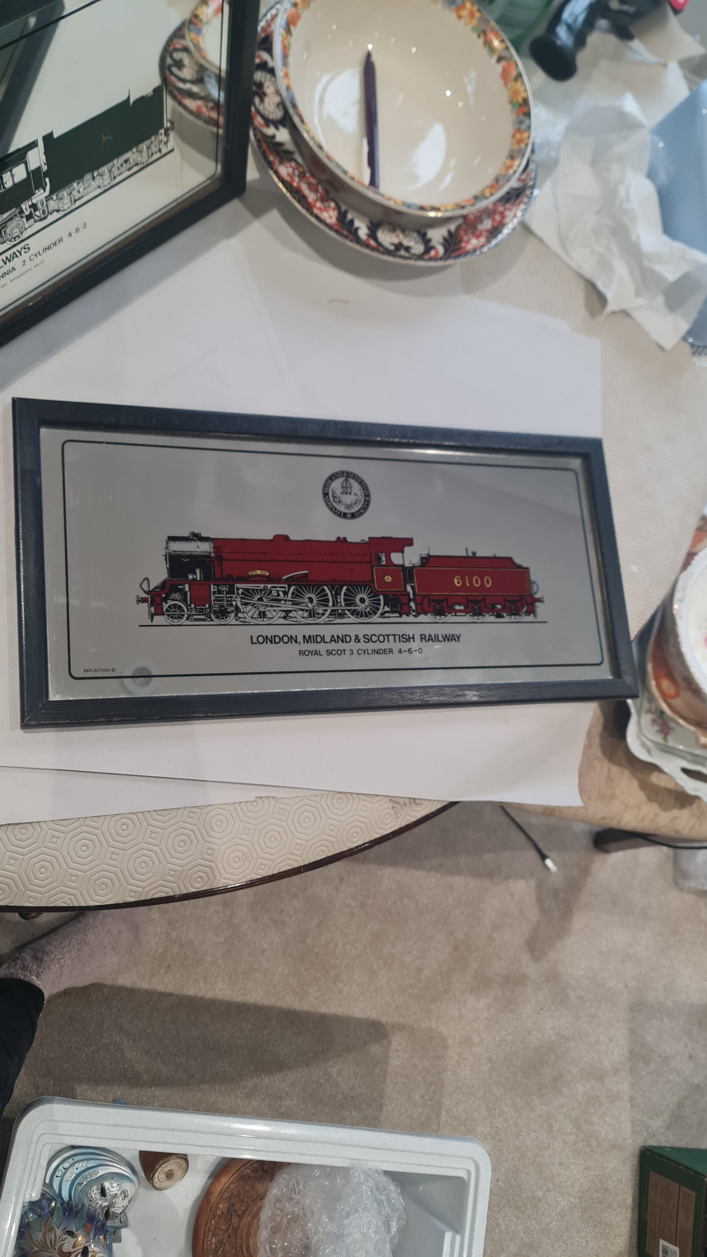 British Railway vintage mirror - Royal Scot 3 cylinder