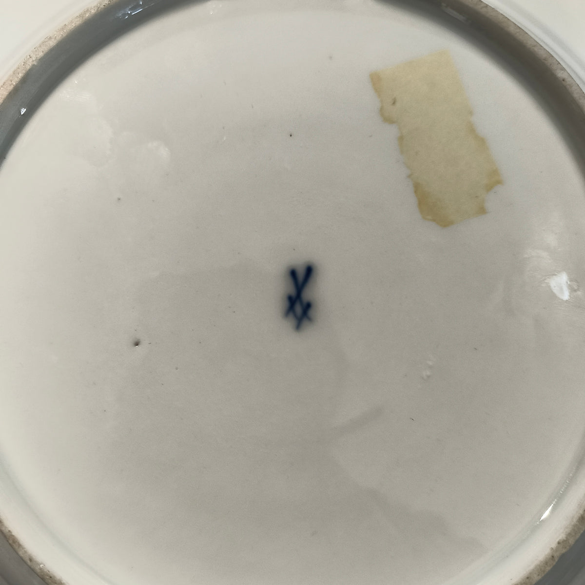 Circa 1890 Meissen Blue Onion Porcelain Plate, 24cm