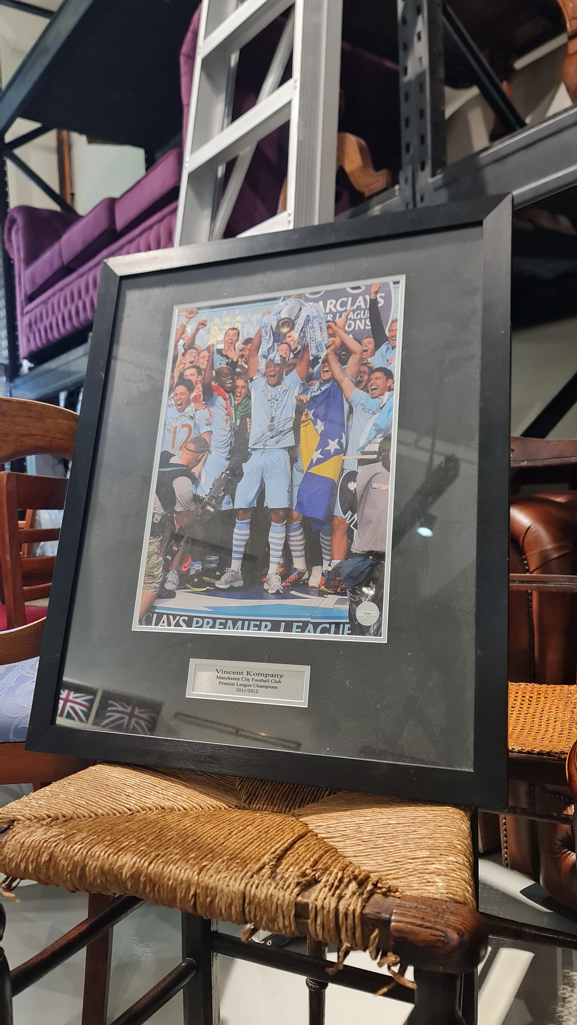 Vincent Kompany Manchester City Premier League Framed Print | Captain Legend | 2008–2019
