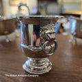 Vintage Viners of Sheffield Silver Plated Mini Vase with lion head handles