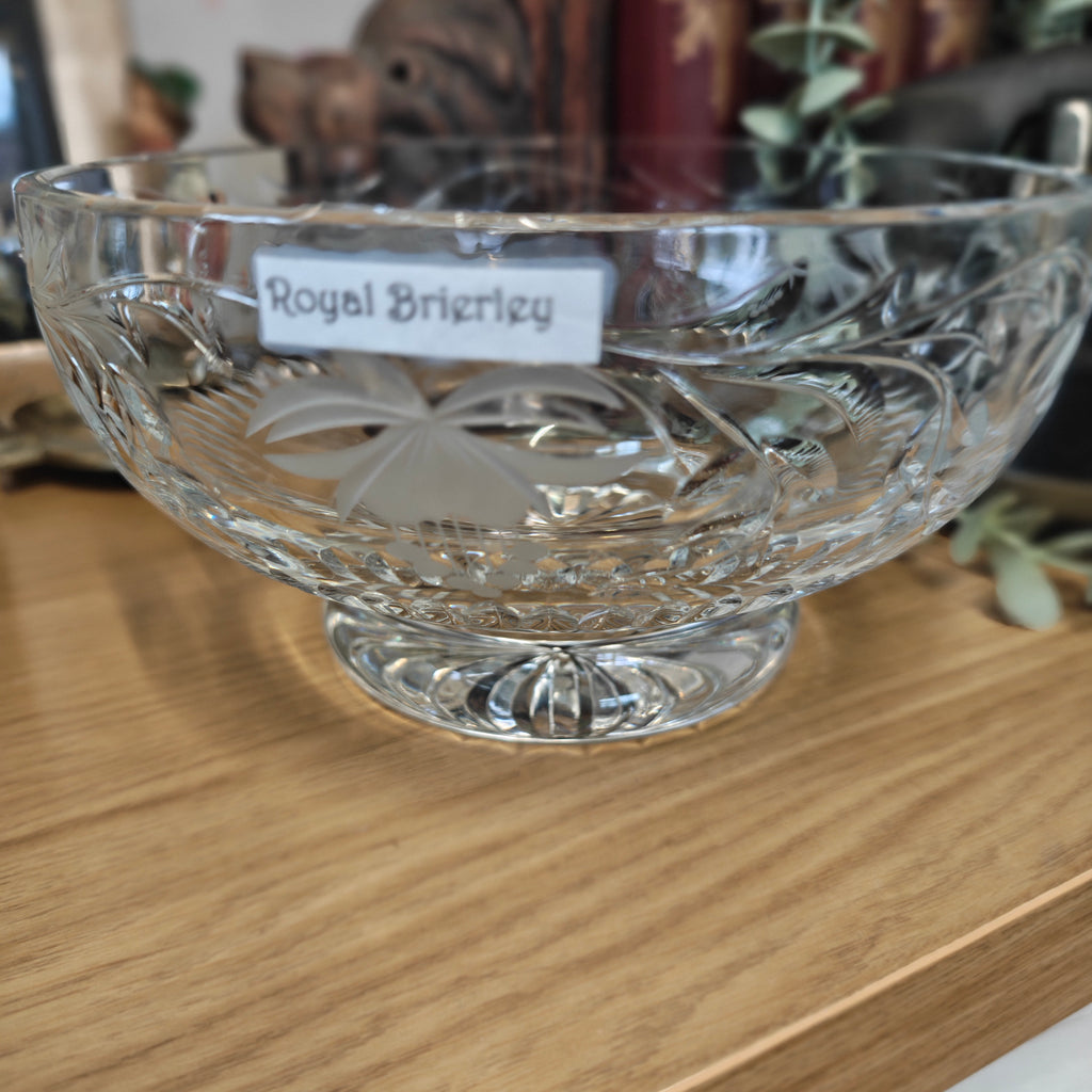 Royal Brierley Vintage Crystal Heavy Fruit Bowl in the "Fuchsia" Pattern