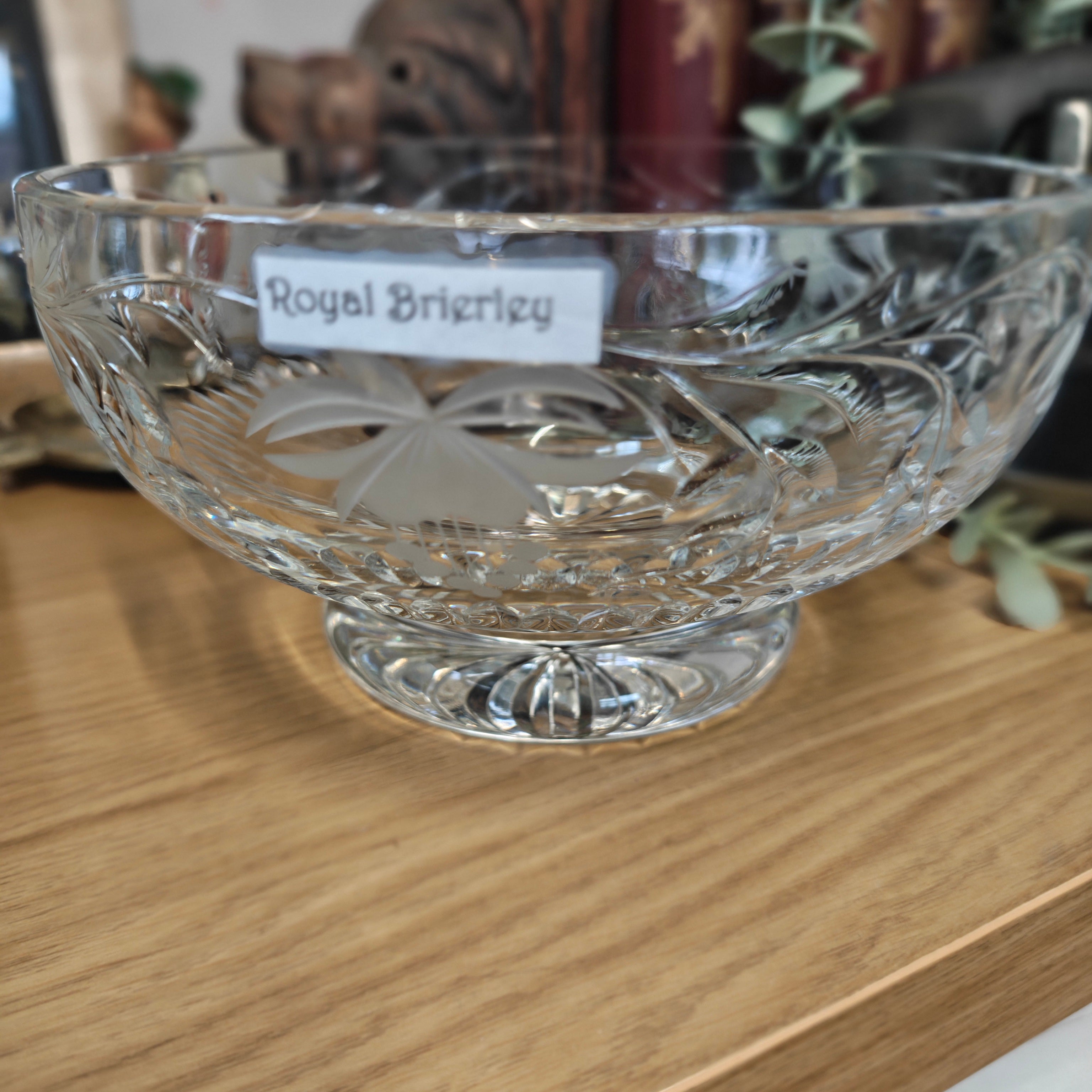 Royal Brierley Vintage Crystal Heavy Fruit Bowl in the "Fuchsia" Pattern