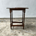 Antique Georgian Dark Oak Side Table with Barley-Twist Supports