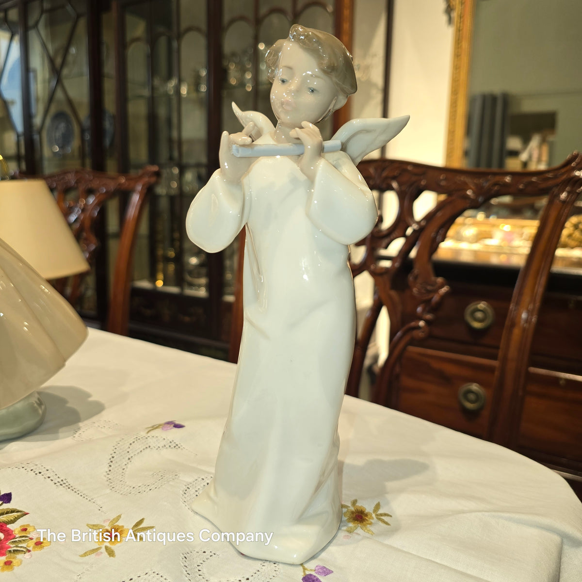 NAO by Lladro "Musical Angel with Flute" Porcelain Figurine