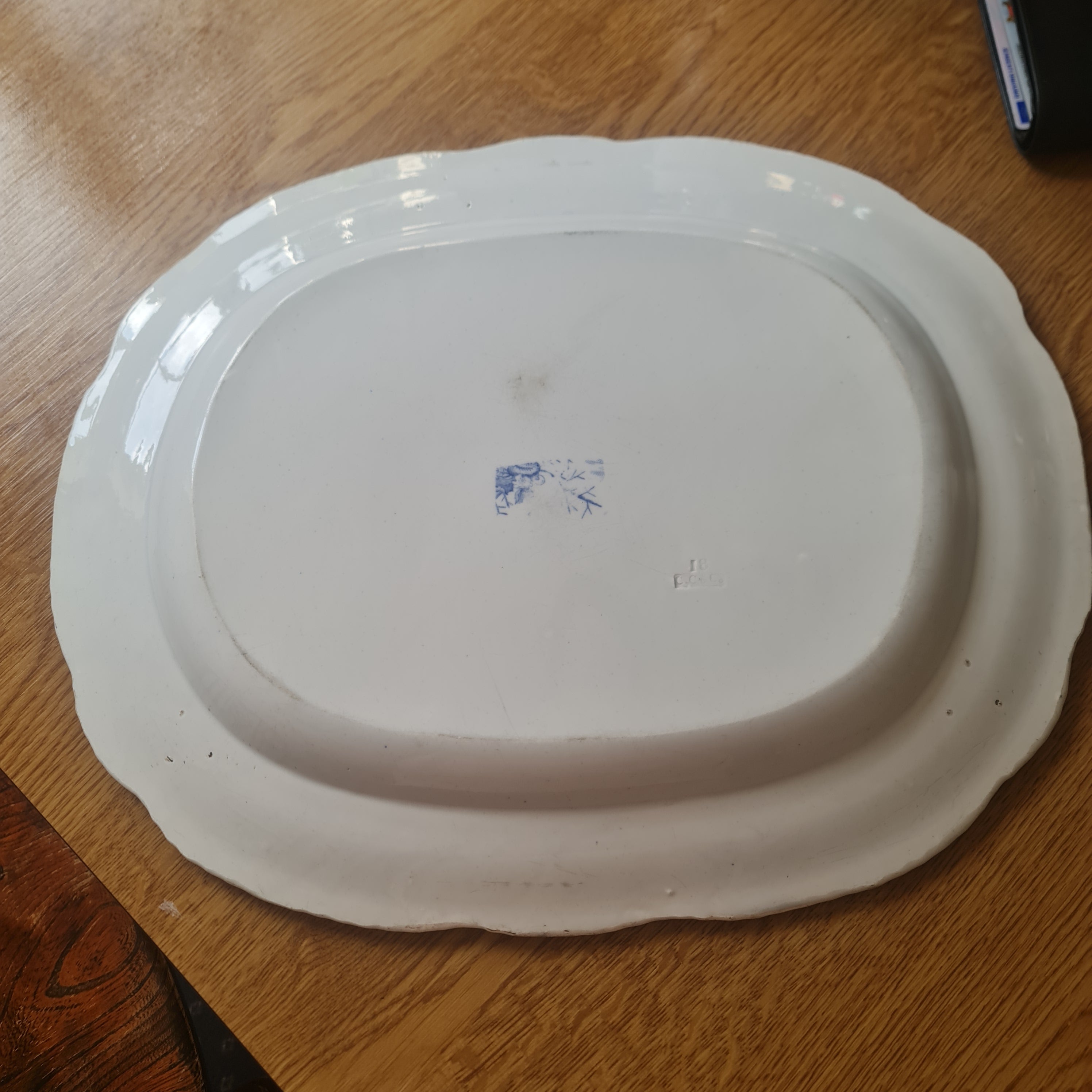 Rare Vintage  Wedgwood big blue and white platter