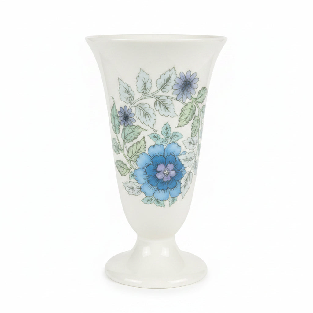 Various Wedgwood Bone China Clementine Vase (Blue Floral Fluted)