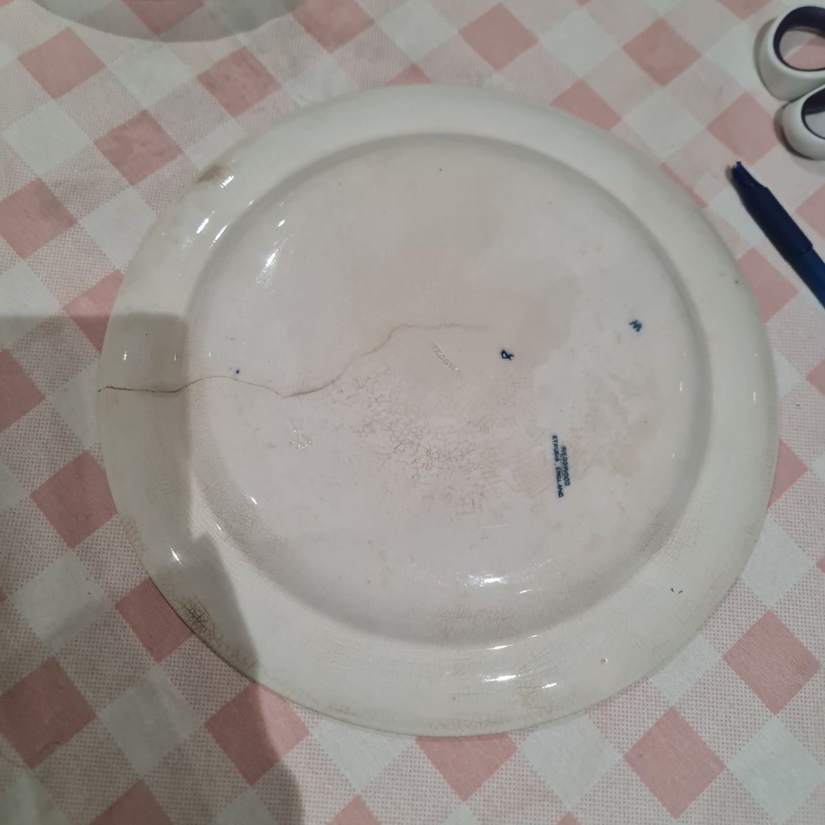 Wedgwood Etruria sail boat wall plate - with defect