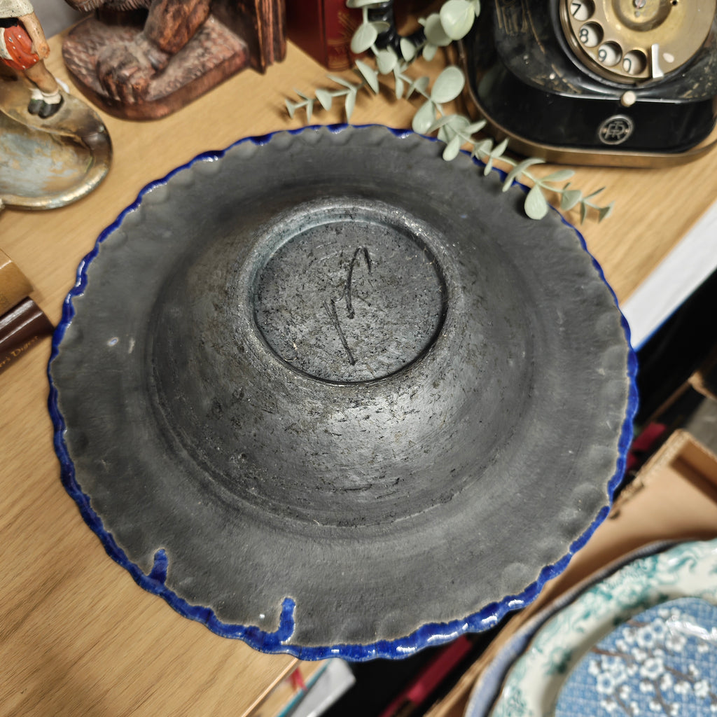 Amazing big studio pottery fruit bowl - signed