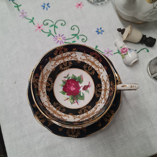 Rare Royal Standard midnight rose fine bone china tea set