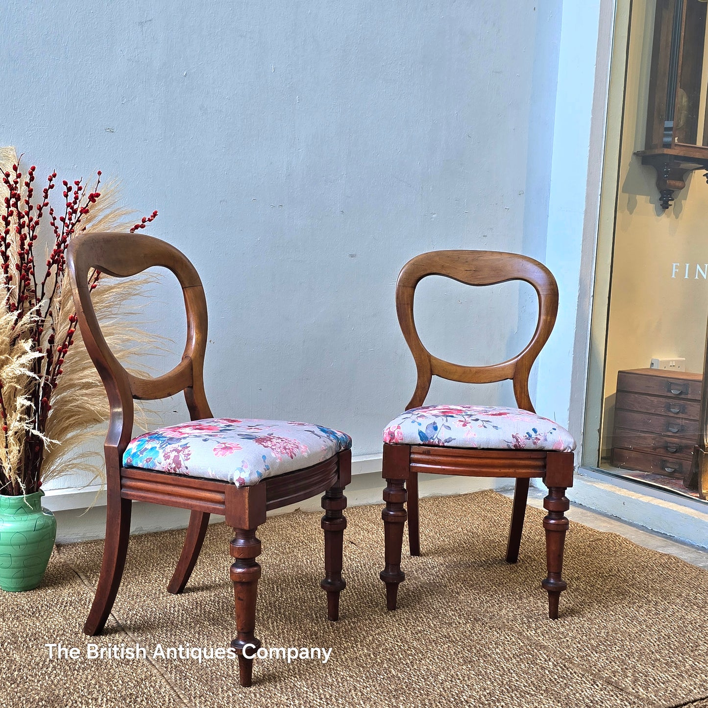 A pair of Victorian Mahogany chair with sprayed legs