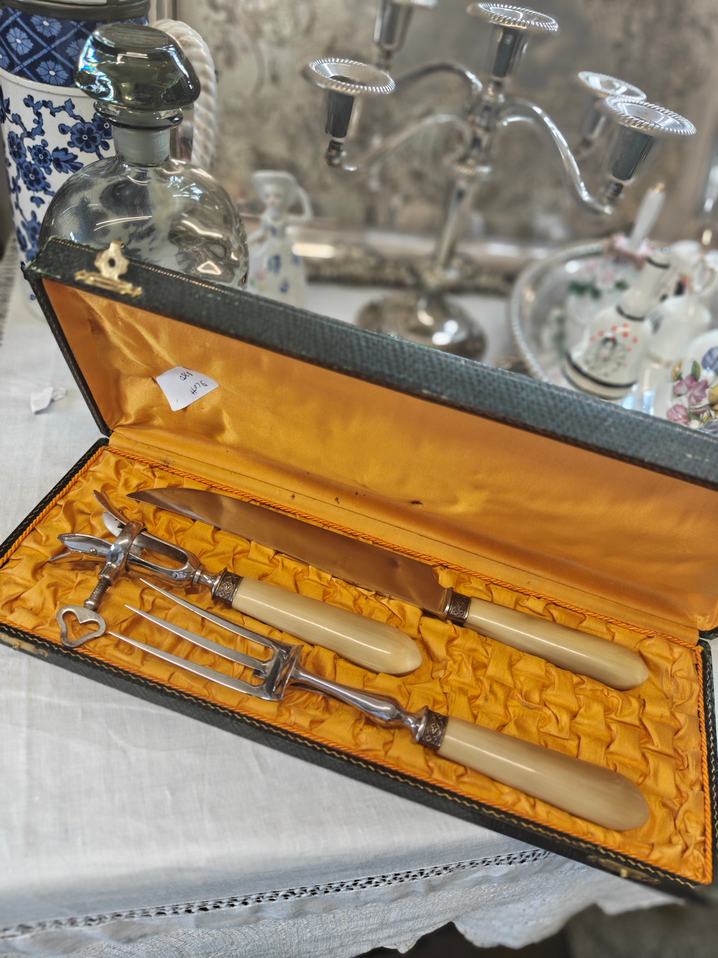 High Quality 19th century stainless steel horn handle FRENCH craving set