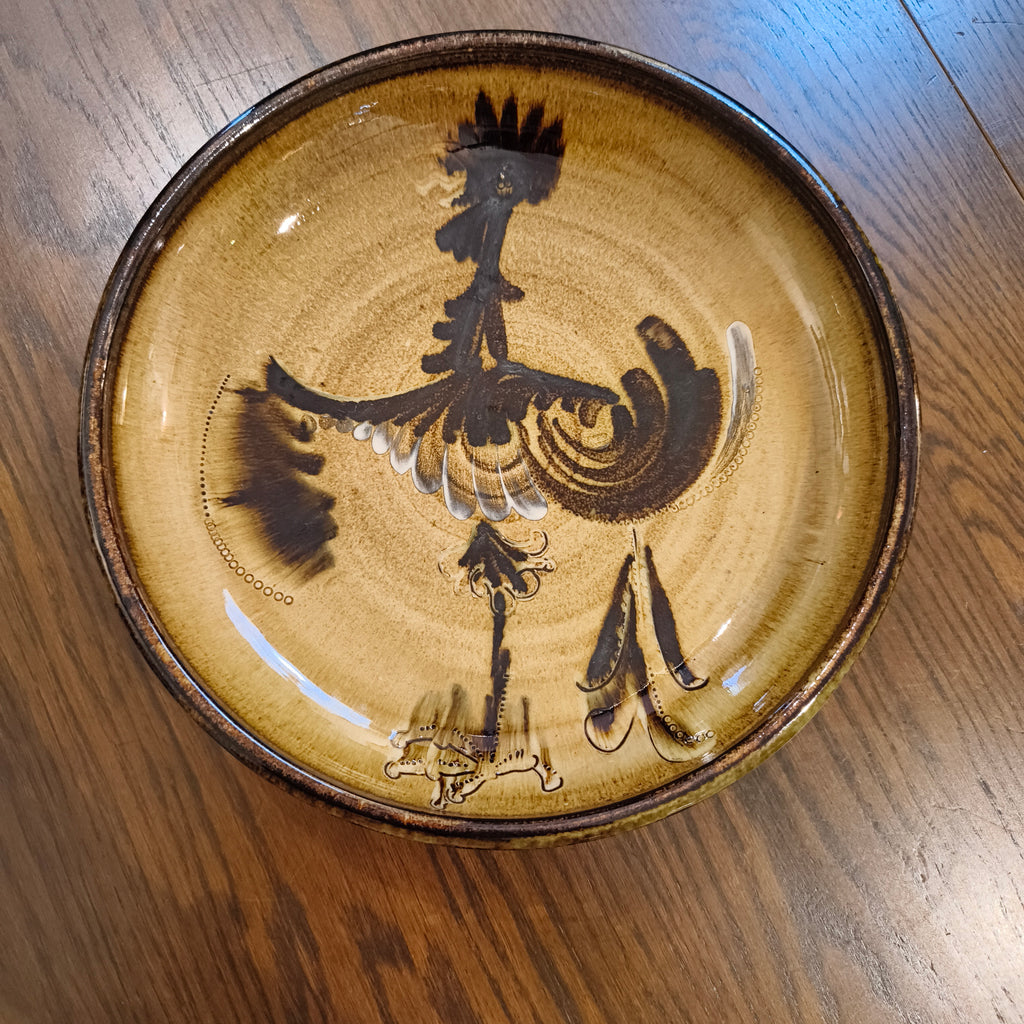 Leonard Stockley Weymouth Studio Pottery Rooster Plate, c.1960s–1970s
