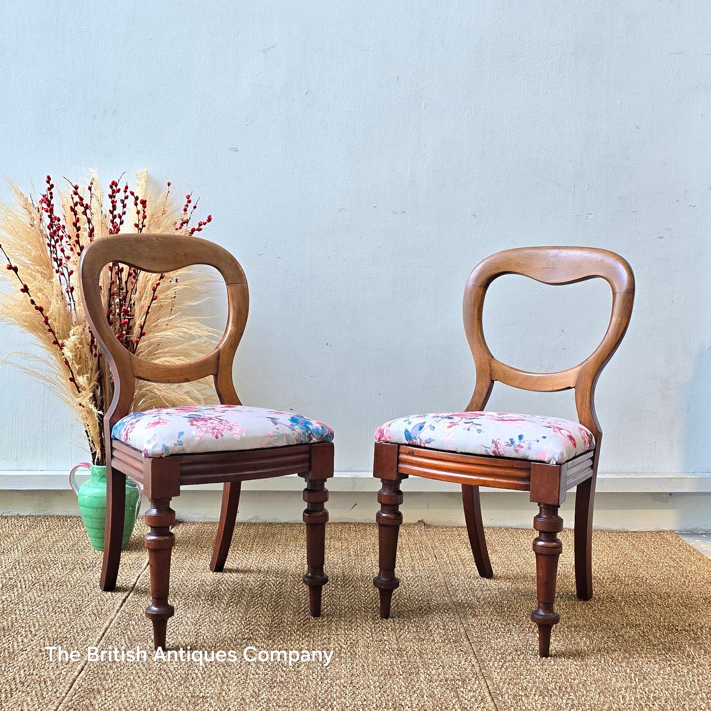 A pair of Victorian Mahogany chair with sprayed legs