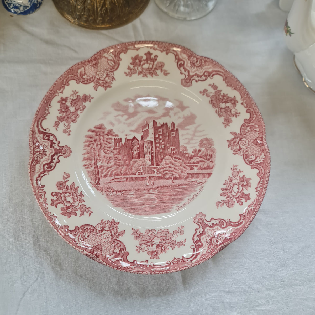 Vintage Johnson brother cranberry dinner plate