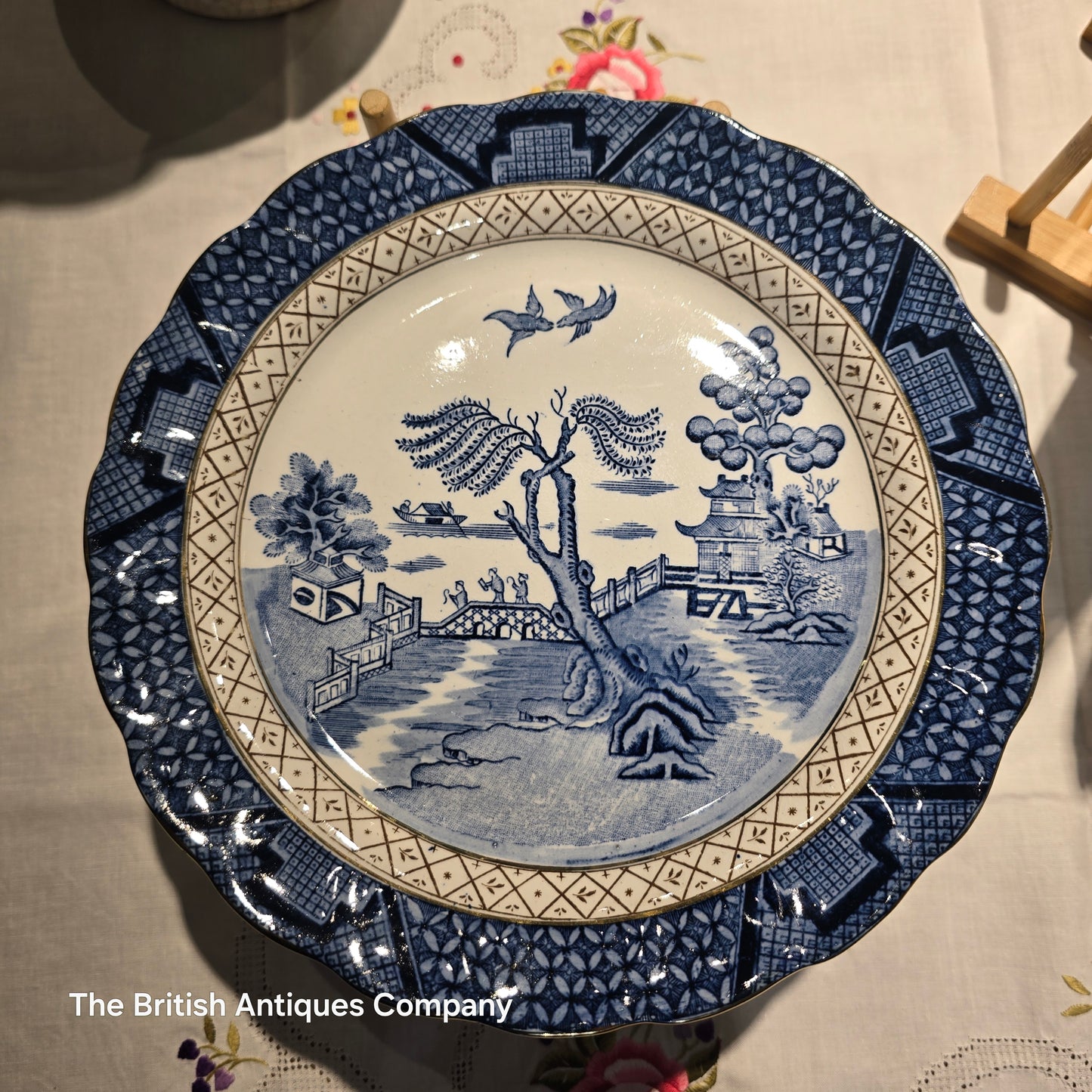 Wilton Ware Blue & White Plate, M & Co. Burslem, "Mystich" Pattern