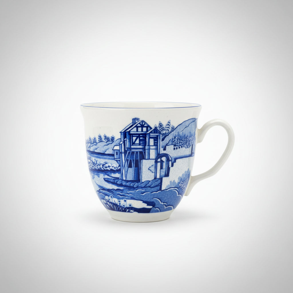 Windsor Clay Royal Collection Blue & White Scenic Watermill Mug