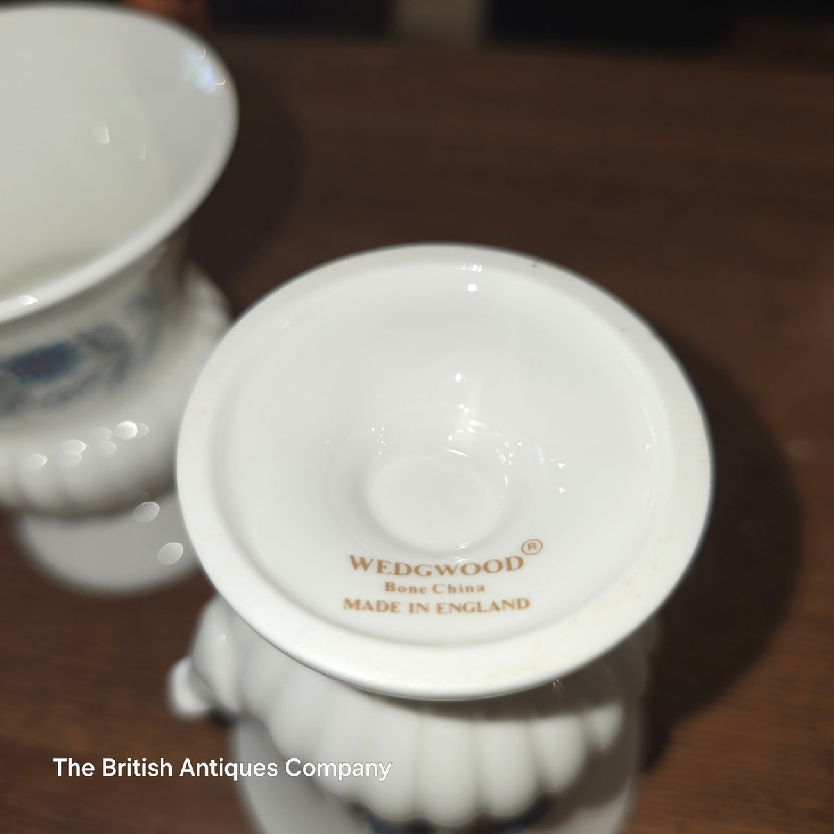 Various Wedgwood Bone China Clementine Vase (Blue Floral Fluted)