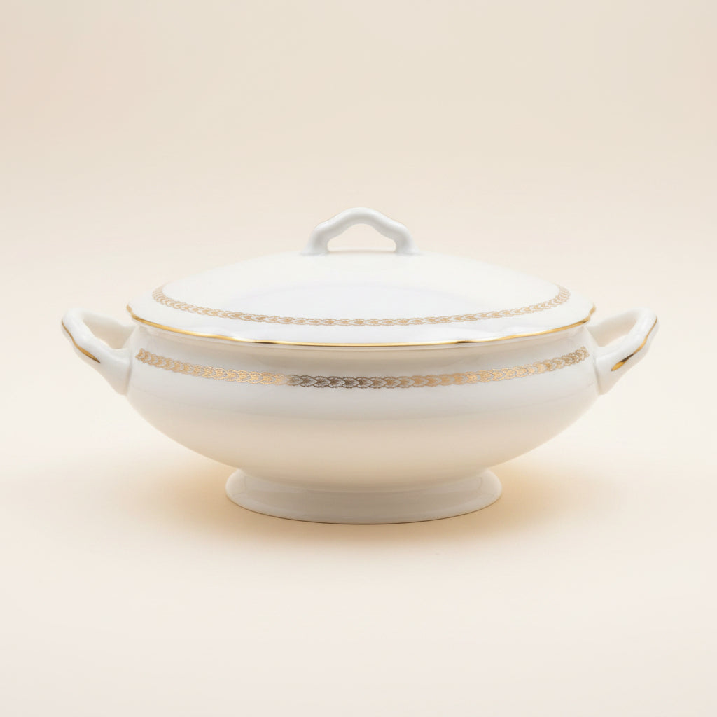 Richard Ginori white and gold Big Tureen