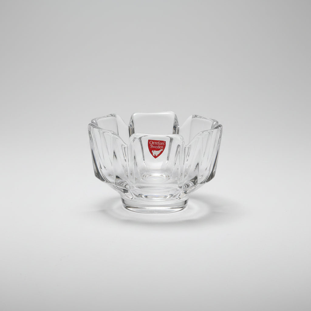 Vintage Orrefors Corona Crystal Bowl by Lars Hellsten, 1970s